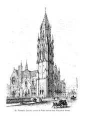 Fototapeta premium New York city. Engraving illustration