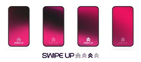 swipe up  template with abstract backdrop vector