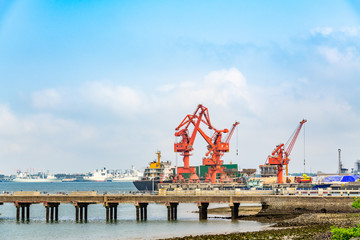 Wharf and shipyard in Zhanjiang Bay