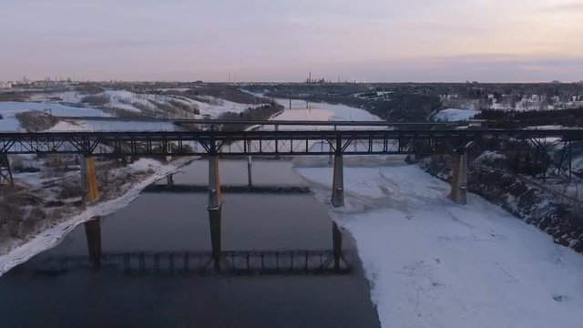 drones footage of river valley