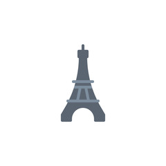 Eiffel Tower flat icon, vector sign, colorful pictogram isolated on white. Paris travel symbol, logo illustration. Flat style design