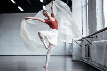 Nice good looking young woman showing pirouettes © Viacheslav Yakobchuk