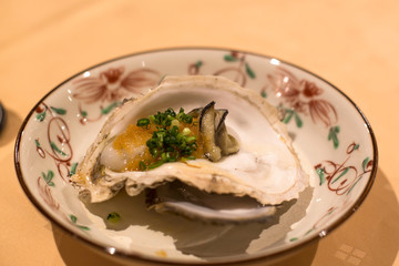 Fresh opened oyster. Tropical oyster