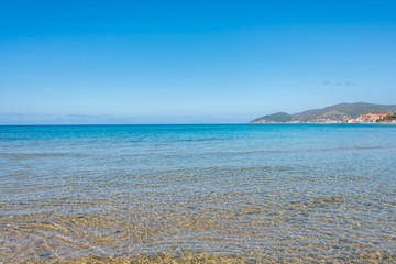 Clear Turquoise Blue Water at a Southern Mediterranean Beach in Italy