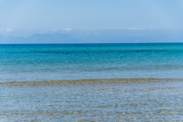 Clear Turquoise Blue Water at a Southern Mediterranean Beach in Italy