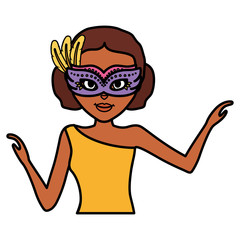 beautiful woman with carnival mask