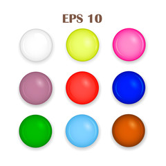 Set of round colorful buttons. Eps 10.