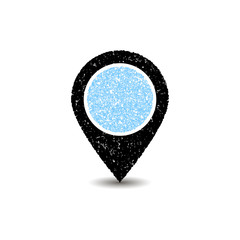 Black map pointer icon. GPS location symbol.