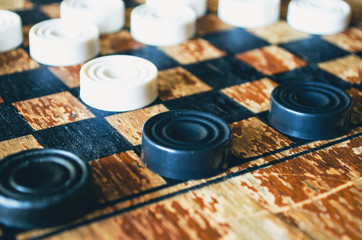 Obraz na płótnie Canvas The concept of the game of checkers