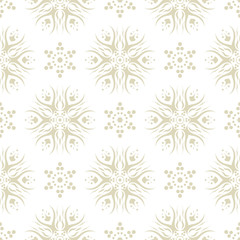 Floral seamless pattern. White and olive green background