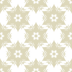 Floral seamless pattern. Olive green and white background