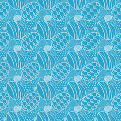 Seamless simple pattern with ornamental Collection of Flat icon Design Easter eggs