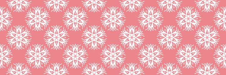 Pink floral seamless background. With white flowers design