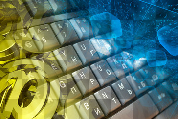 Keyboard, digits and mail signs