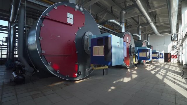 Greenhouse plant, view of the boiler system, heating greenhouses.