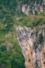 Fototapeta premium Highline in the mountains.