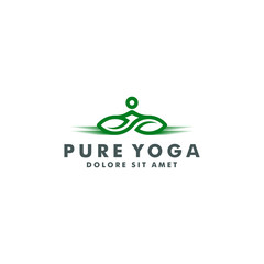 Abstract Yoga  logo  template, welness icon, health spa design vector illustration