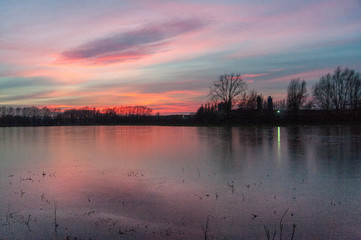 Winter evening in Belgium