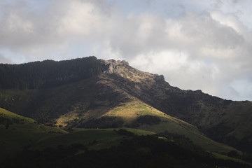 Fototapeta na wymiar Mountain with moody clouds