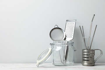 steel straws and kitchen utensils, zero waste.