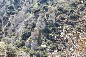 Volcanic landscape from Kula, Turkey 