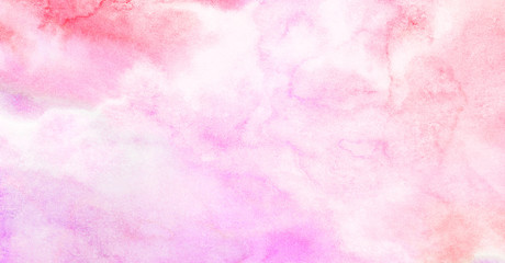 Fototapeta premium Subtle pink watercolor gradient illustration. Grungy canvas for retro design, invitation card, vintage template. Ink effect light magenta color shades paper textured aquarelle painted background