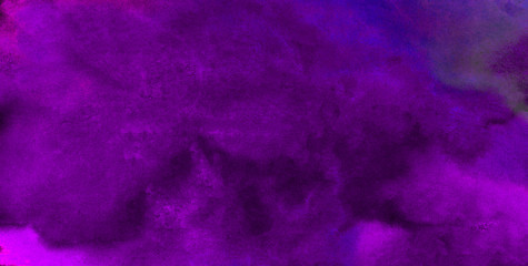 Deep dark violet neon lights watercolor background. Paper textured aquarelle canvas for creative...