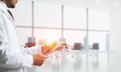 Medical industry concept by means of successful doctor