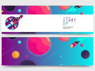 galaxy banner set background template