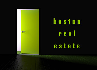 Boston Real Estate Doorway Represents Property In Massachusetts 3d Illustration