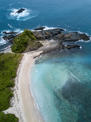 An aerial view of Semeti Beach in Lombok, Indonesia