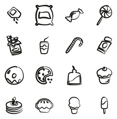 Sugar or Sugar Food Icons Freehand