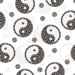 Seamless pattern with yin yang Abstract background