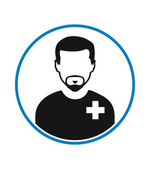 Male Patient profile icon with circle shape. Flat style vector EPS.