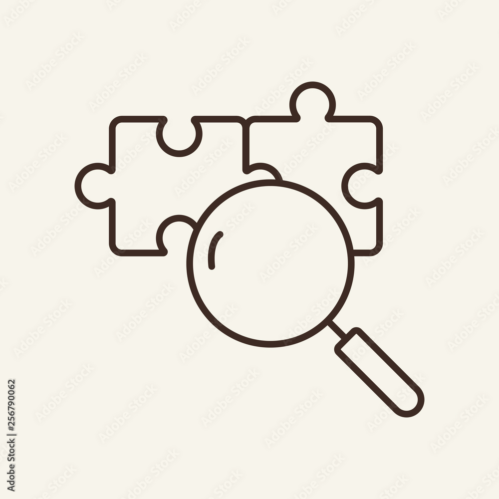 Poster finding solution line icon