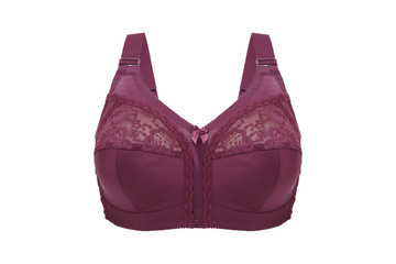 Beautiful magenta bra isolated on white background
