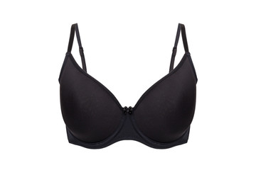 Beautiful black bra isolated on white background