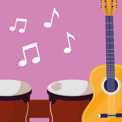 guitar and timbals instruments musical