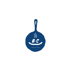BC Logo with pan food concept. Can be adapt for Culinari Brand.