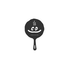 CD Logo with pan food concept. Can be adapt for Culinari Brand.