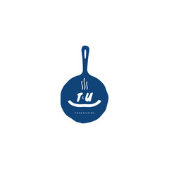 TU Logo with pan food concept. Can be adapt for Culinari Brand.
