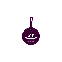 XY Logo with pan food concept. Can be adapt for Culinari Brand.