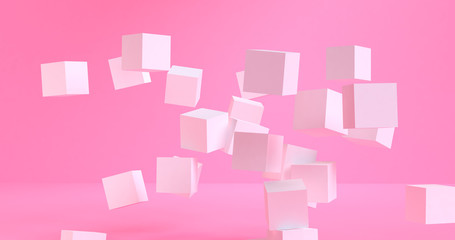 3d render Pink Minimalist geometrical abstract background.