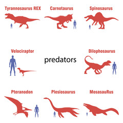 Vector image. Set of carnivorous dinosaurs © finjoy_tony