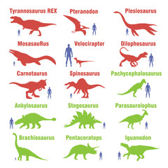 Vector image. Set of herbivores and carnivorous dinosaurs © finjoy_tony