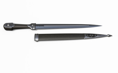 Chechen dagger - weapon of the Caucasus - 3d illustration