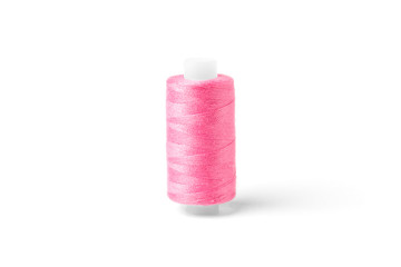 Pink threads isolated on white background.