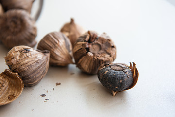 Traditional food black garlic