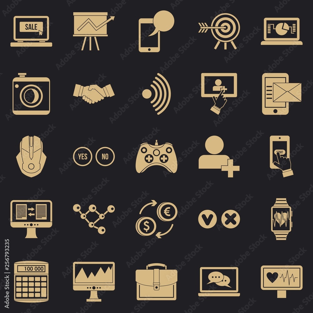 Poster intellect icons set. simple set of 25 intellect vector icons for web for any design