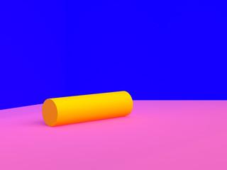 Colorful Minimalist geometrical abstract background, pastel colors, 3D render, trend poster, Illustration.